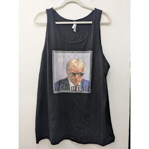 Canvas Unisex Tank Top Donald Trump President Top Black "Thug Life" MAGA Sz XL